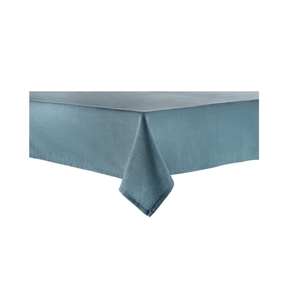 Haven Key Blue Rectangle Tablecloth 60X104 Linen Blend Textured Accent